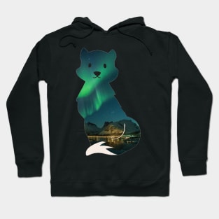 Fox cityscape - Aurora Borealis Hoodie